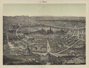 Wien, Österrike (färg litho) av German School