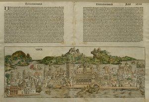 Utsikt över Venedig, illustration från Liber Chronicarum av Hartmann Schedel (1440-1514) publicerad i Nürnberg, 1493 av German School