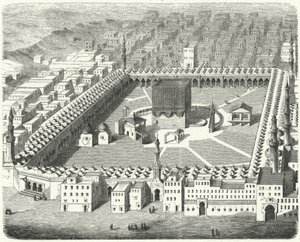 Utsikt över Kaba, Mecka (gravyr) av German School