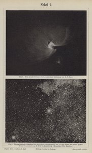 Utsikt över Orionnebulosan och Vintergatan i området Deneb (gravyr) av German School