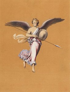 Väggmålning från Pompeji, Italien (färglitografi) av German School