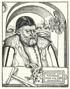 Wilhelm von Grumbach, tysk riddare och äventyrare (gravyr) av German School