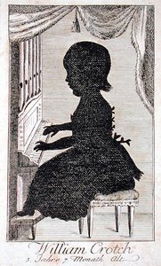 William Crotch (1775-1847) spelar orgel (gravyr) av German School
