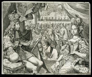 William III (1650-1702) och Mary II (1662-94) kung och drottning av Storbritannien och Irland från 1689, ca 1689 av German School