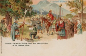 William Tell skjuter äpplet från sin sons huvud av German School
