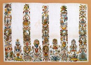 Kvinnors förkläde, ca 1760 (silke med metalltrådar) av German School