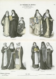 Kvinnors dräkter av kristna religiösa ordnar, sent 1700-tal