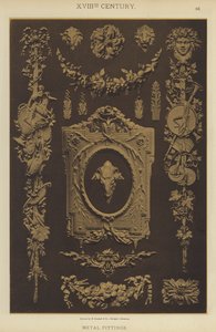 XVIIIth Century, metallbeslag (färg litho) av German School