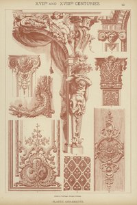 XVII:e och XVIII:e århundraden, plastdekorationer (färg litho) av German School