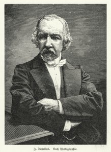 Zachris Topelius, svenskspråkig finsk romanförfattare, poet, journalist och historiker (litho) av German School