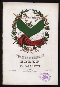 Zouaves et Turckos, galopp av F Fasanotti, notomslag (färg litho) av German School