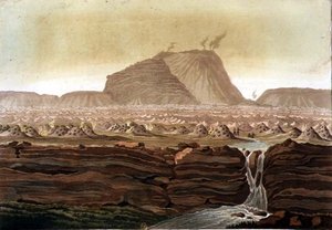Jorullo Volcano, Mexiko (färg litho)