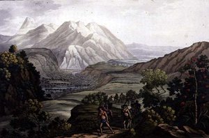 Parola Park och Anderna, Bolivia (färg litho)