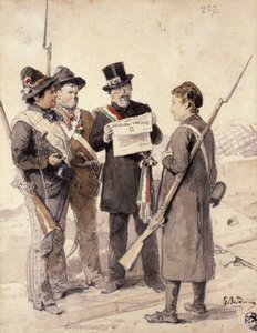Fem dagar i Milano, av Gerolamo Induno (1827-1890), akvarell av Gerolamo Induno