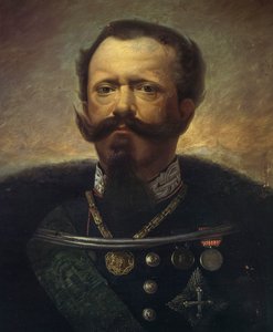 Porträtt av Victor Emmanuel II, kung av Italien (olja på duk) av Gerolamo Induno