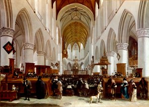 Interiör av en kyrka. Målning av Gerrit Berckheyde (1638-1698), holländsk målare. London, National Gallery av Gerrit Adriaensz Berckheyde