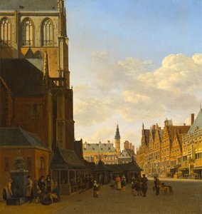 Fiskmarknaden och Grote Kerk i Haarlem, ca 1675-1680