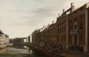 Den gyllene kurvan i Herengracht, Amsterdam sett från väster, 1672