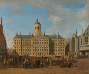 Stadshuset på dammen i Amsterdam