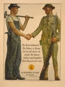 Det förflutna ligger bakom oss, framtiden ligger framför oss. Låt oss alla sträva efter att göra framtiden bättre och ljusare än vad det förflutna någonsin var, 1918 av Gerrit Albertus Beneker