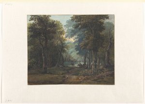 Jägare i en skog