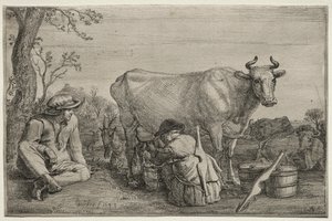 The Milkmaid, 1643. av Gerrit Claesz. Bleker