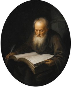 Gammal lärd med en bok av Gerrit Dou