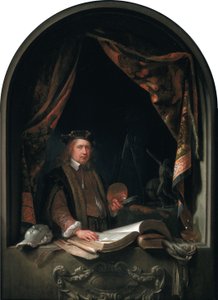 Självporträtt av Gerard Dou (1613-1675) av Gerrit Dou