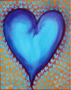 Blue Hearts, 2023 (akryl på duk) av Gerrit Greve