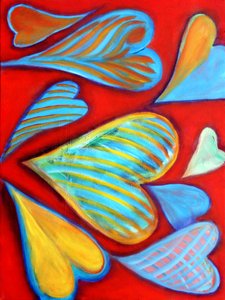 G Hearts 15, 2016 (akryl på duk) av Gerrit Greve