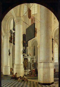 I totonu o le Nieuwe Kerk i Delft ma le Tuugamau o Viliamu Lemu, 1650 swed av Gerrit Houckgeest