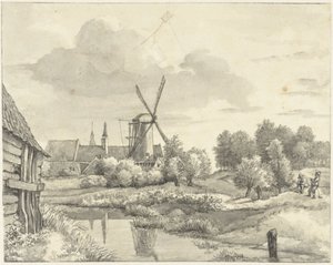 Två pojkar med en drake på Wal van Haarlem