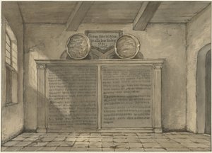 Två kopparbassänger i kyrkan i Loosduinen av Gerrit Lamberts