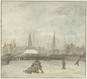 Vintervy i Amsterdam av Gerrit Lamberts