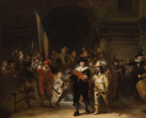 Kopia av Nattvakten Sällskapet med kapten Frans Banning Cocq och löjtnant Willem van Ruytenburch, känd som "Nattvakten" av Gerrit Lundens (attributed to)