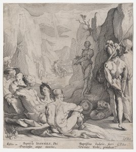 Johannes Döparen predikar, 1593. av Gerrit Pietersz Sweelink