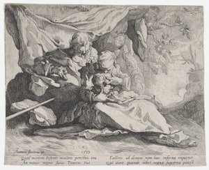 Resten på flykten till Egypten, 1593. av Gerrit Pietersz Sweelink