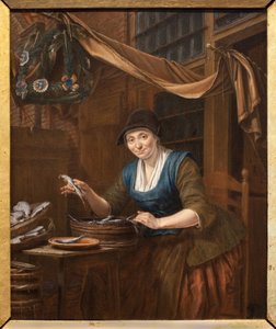 Fiskhandlaren. Målning av Gerrit Zegelaar (1719-1794), olja på trä, mitten av 1700-talet. Museum of Fine Arts i Angers. av Gerrit Zegelaar