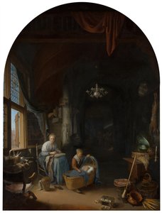 Den unga modern, 1658 av Gerrit Dou