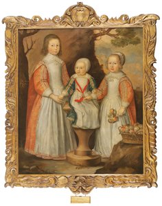 Porträtt av de tre barnen till George Preston av Holker, 1650 av Gerrit van Honthorst
