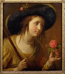 Prinsessan Sofia av Böhmen (1630-1714), mor till George I som herdinna av Gerrit van Honthorst