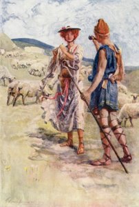 Calidore och Pastorella (färg litho)
