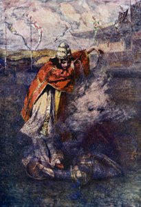 Duessa skingrade the Enchanted Cloud (färg litho) av Gertrude E. Demain (after) Hammond