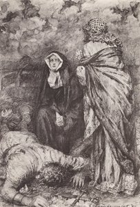 Illustration till The Story of Hereward, The Champion of England (litografi) av Gertrude E. Demain (after) Hammond