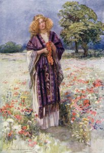The Fair Serena (färg litho) av Gertrude E. Demain (after) Hammond