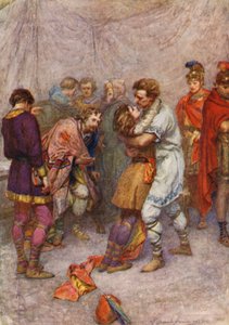 William Shakespeares pjäs: Cymbeline (färglitografi) av Gertrude E. Demain (after) Hammond