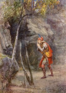 William Shakespeares pjäs: Cymbeline (färglitografi) av Gertrude E. Demain (after) Hammond