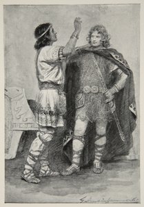 Hereward och Sigtryg, från "Hero Myths and Legends of the British Race" av M.I. Ebbutt av Gertrude E. Demain Hammond