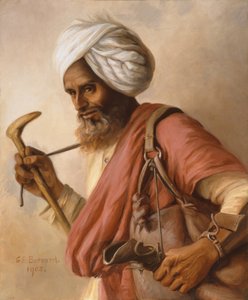Hasan, vattenbärare till konstnären och hennes man på Simla 1908