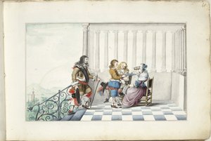 Sällskap på en terrass av Gesina ter Borch (signed by artist)